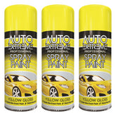 3X Auto Extreme Yellow Spray Paint 400ml Spray Paint